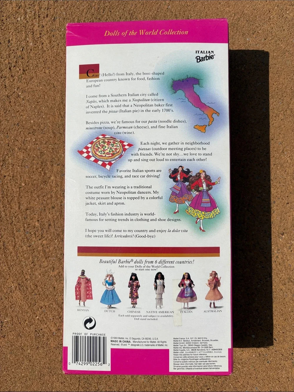 NWT 1993 Italian Barbie Special Edition by Mattel Dolls of the World Collection